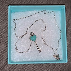 Authentic Tiffany Blue and Silver Key Necklace